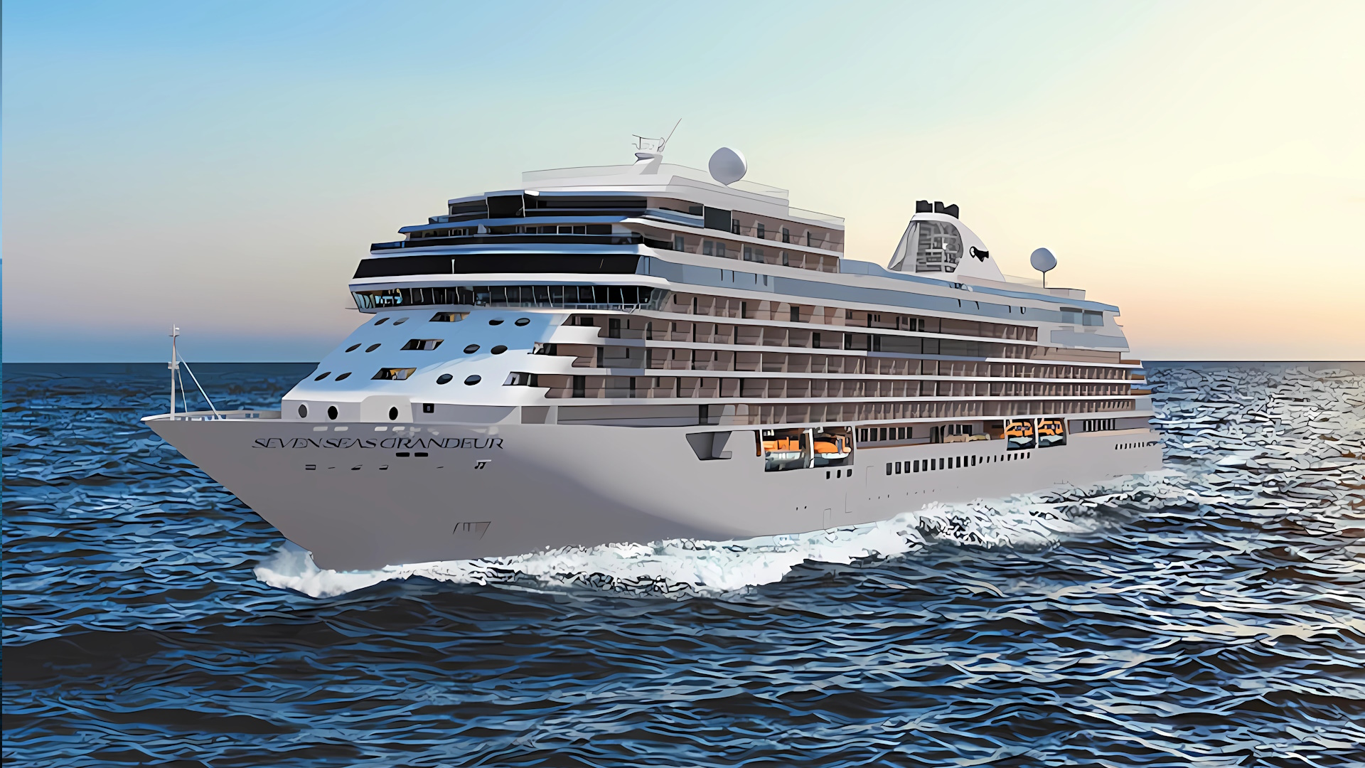Seven Seas Grandeur en el mar